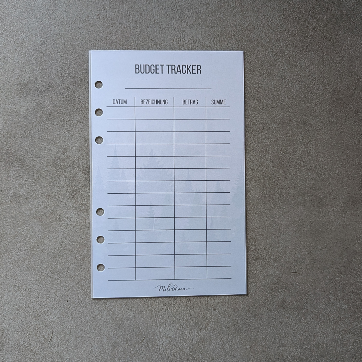 Budget Tracker Nordic Calm gelocht