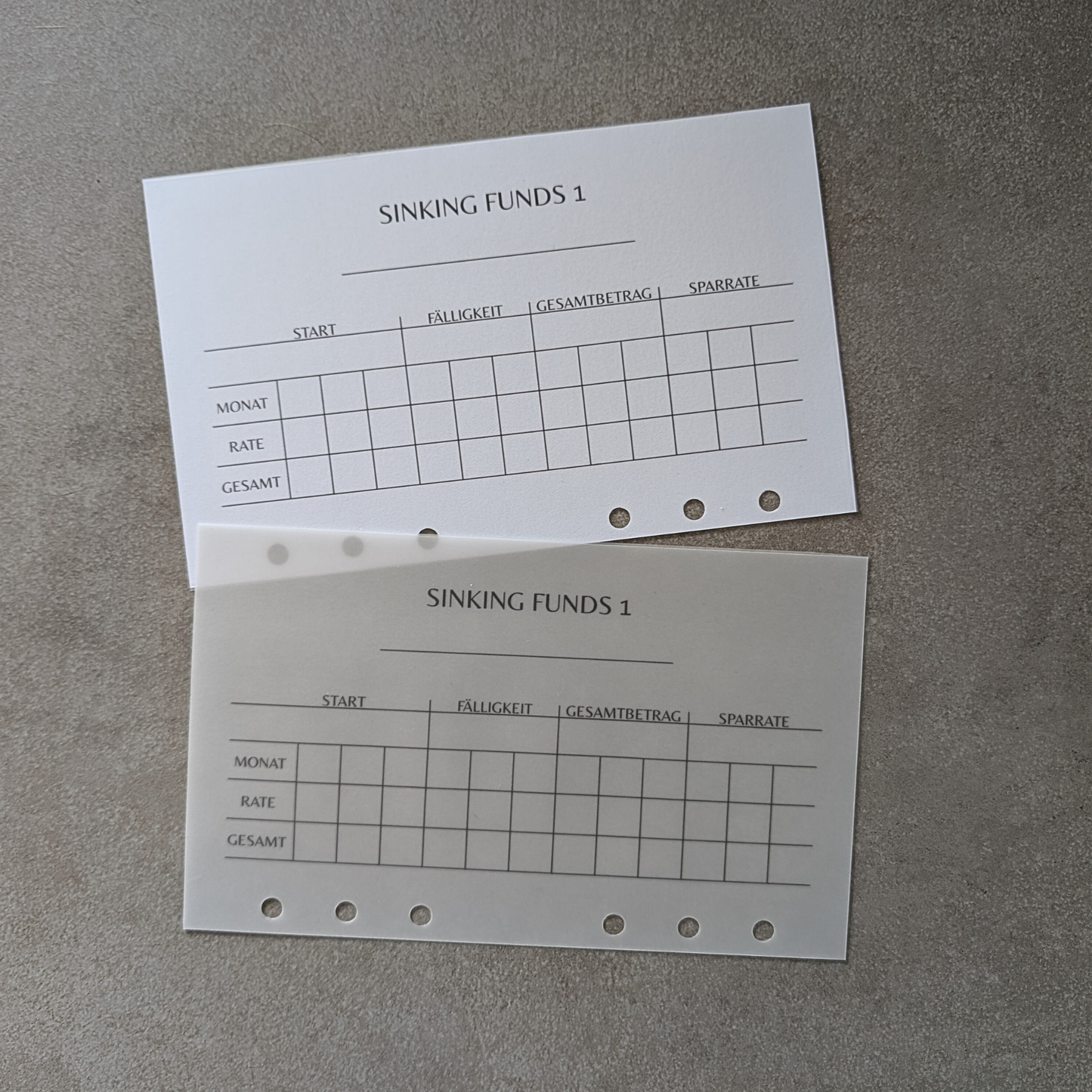 Sinking Funds 1 Tracker Minimalistisch gelocht