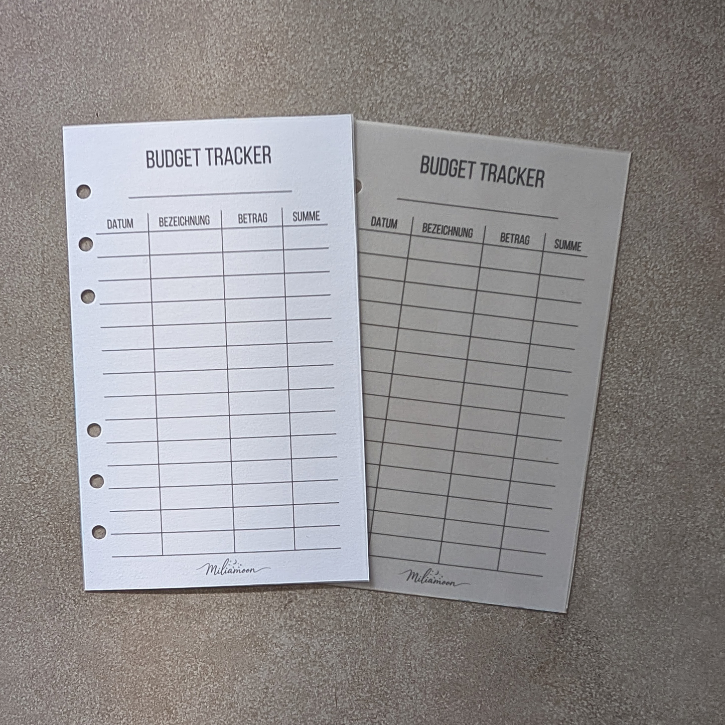 Budget Tracker Natural gelocht