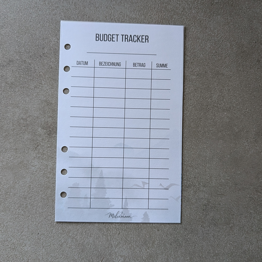 Budget Tracker Misty Forest gelocht