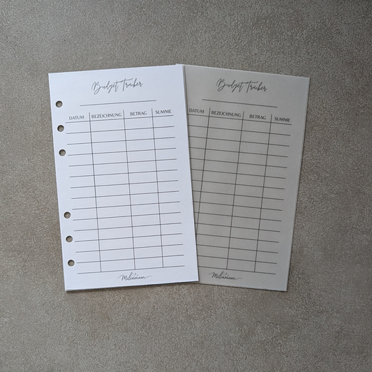 Budget Tracker Elegant Script gelocht