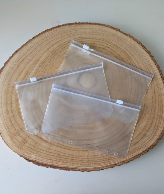 A6 Budget-Umschläge mit Zipper – Klar Transparent