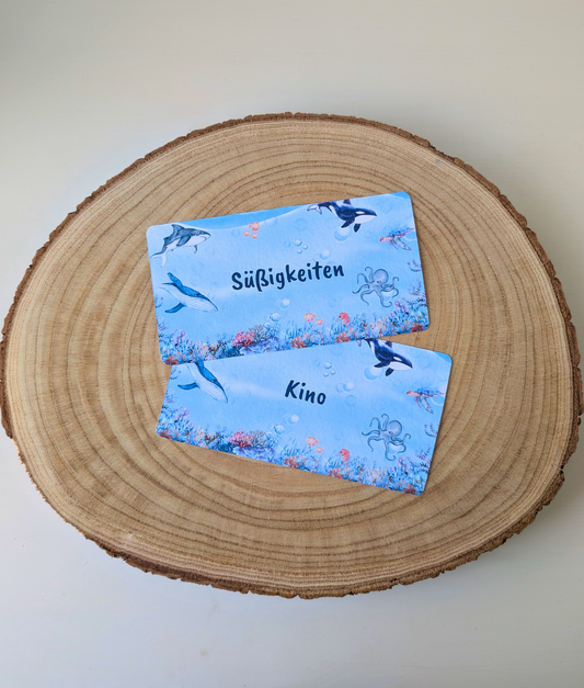 A6 Budget-Dashboards für Kinder – Ozean Edition